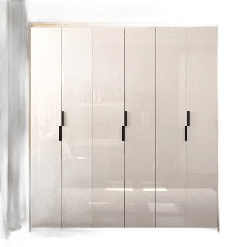 Guarda-roupa Roupeiro Casal 6 Portas 2 Gavetas Madeirado E Off White - Espaço Amplo E Estilo Moderno