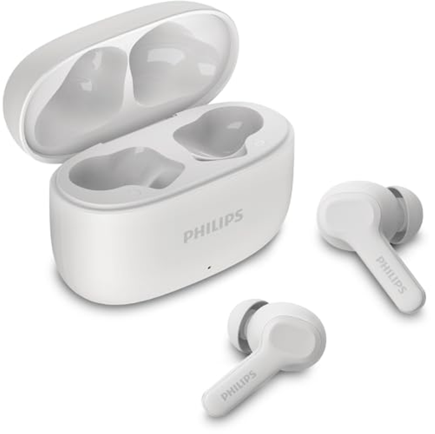 PHILIPS, Fone de Ouvido Sem Fio TWS, TAT1109WT/00, Bluetooth, Com Microfone, Até 24 horas de bateria, Branco