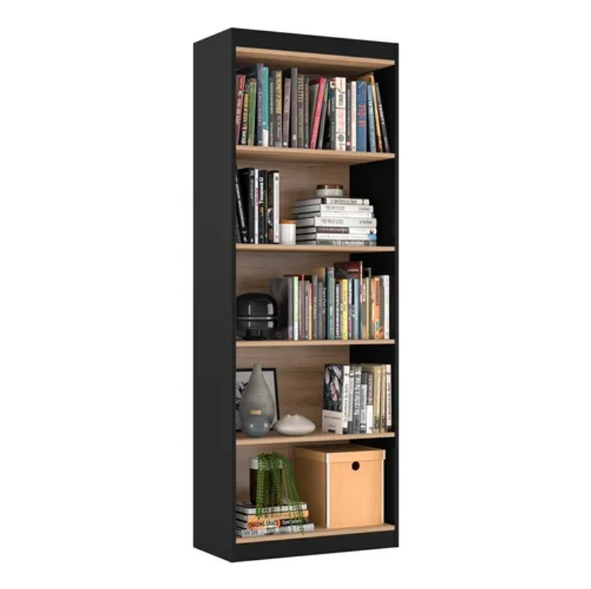 E&A Moveis Livreiro Space organizador livreiro para sala escritório space preto freijó