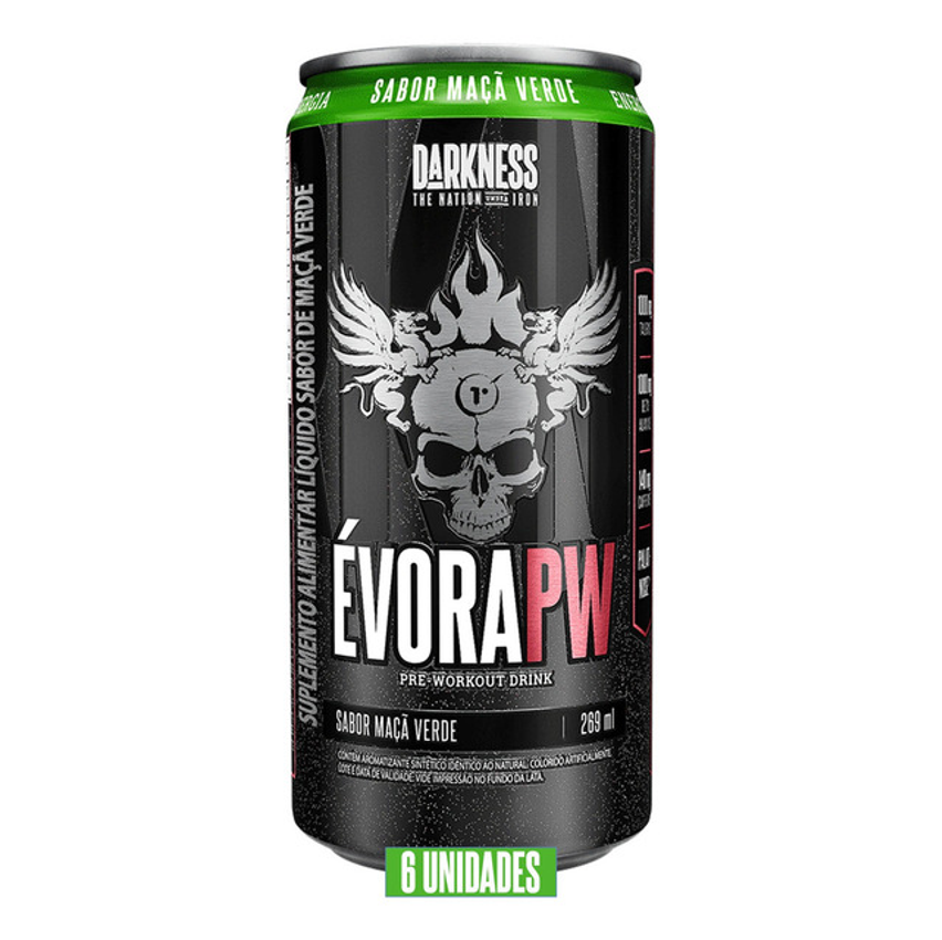 Darkness Évora Pw Bebida Pré-treino Com 6 Unidades - 269ml Sabor Maçã Verde