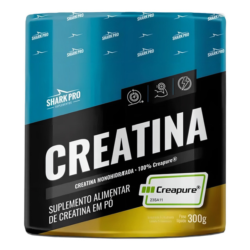 Creatina Monohidratada 100% Creapure - 300g - Shark Pro Sabor Sem Sabor