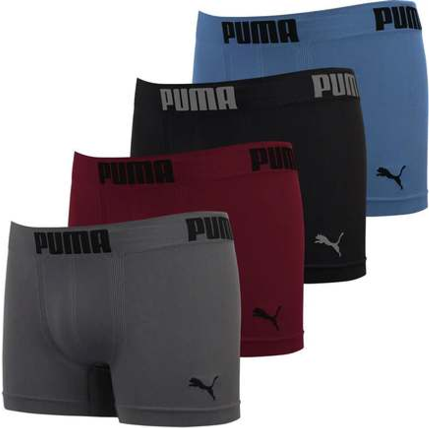 Kit 4 Cuecas Boxer Puma Masculina Box Sem Costura Original