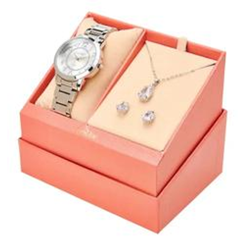 Kit Relógio Condor Feminino Dia A Dia Prata - Co2035nqv/k4k