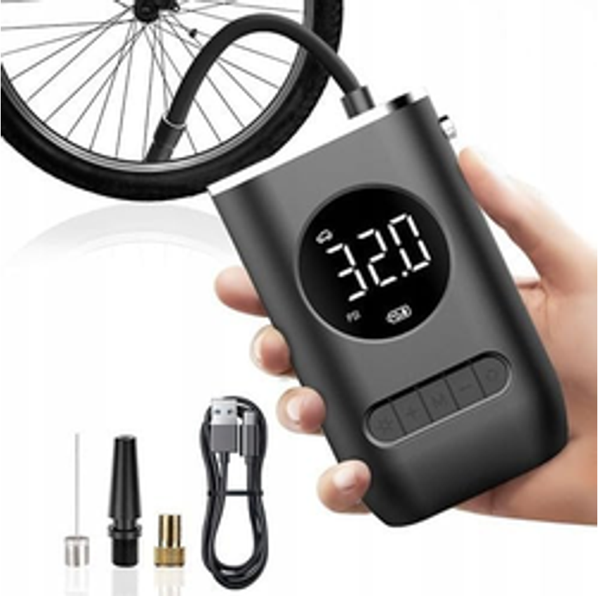 Calibrador Compressor Pneu De Carro Bike Moto Eletrica Portátil Recarregável Bomba de encher Pneu Digital Carro Bike moto Sem Fio