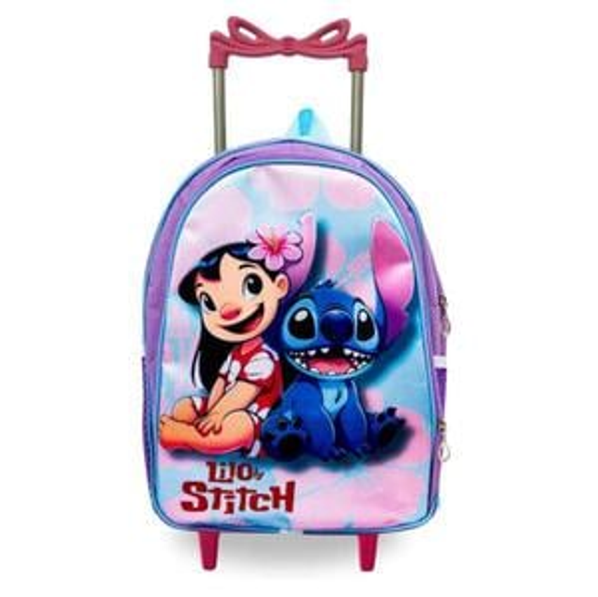 Mochila Escolar Rodinha Infantil Feminina Menina Lilo Stitch - Pikuka