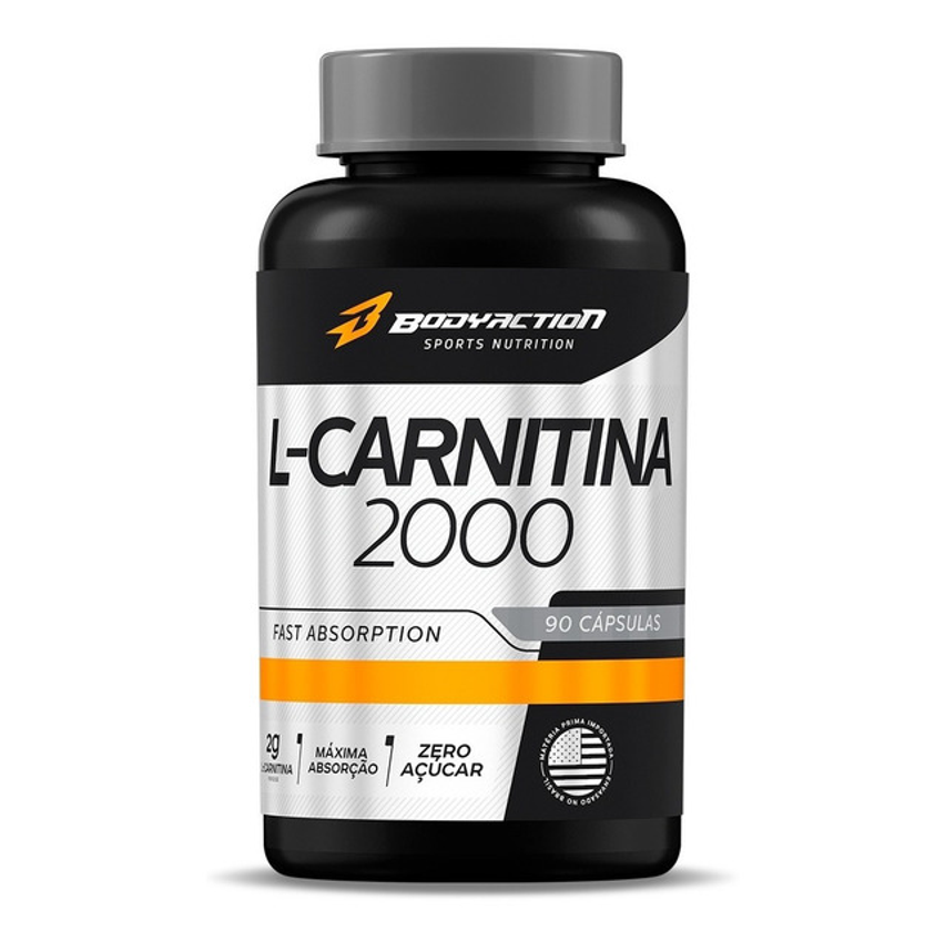 L-carnitina 90 Caps 2000mg - Bodyaction Sabor Sem Sabor