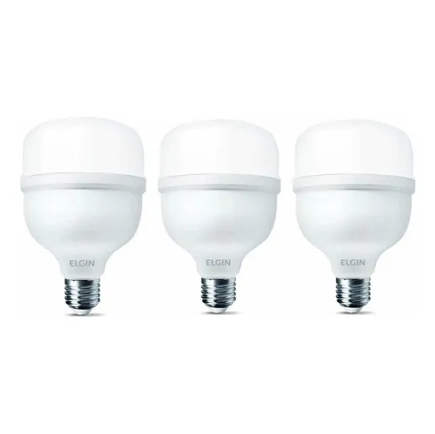 Kit 3 Lâmpadas Led Alta Potência Super Bulbo 40w Branco Frio Luz Branco-frio 110v/220v