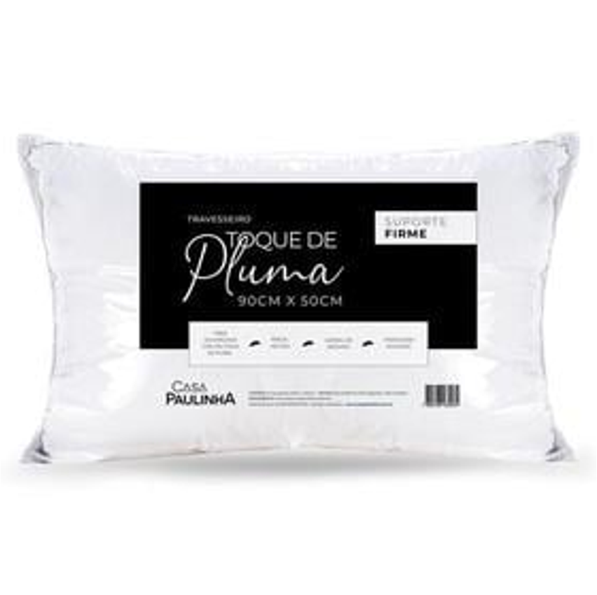 Travesseiro King 90x50 Firme Toque De Pluma Percal 180 Fios Extra Macio Fofo Avulso - FV Enxovais
