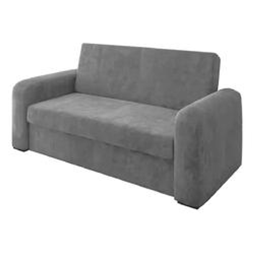 Sofá Cama Versátil 2 Lugares Veludo Selmer Cor Cinza