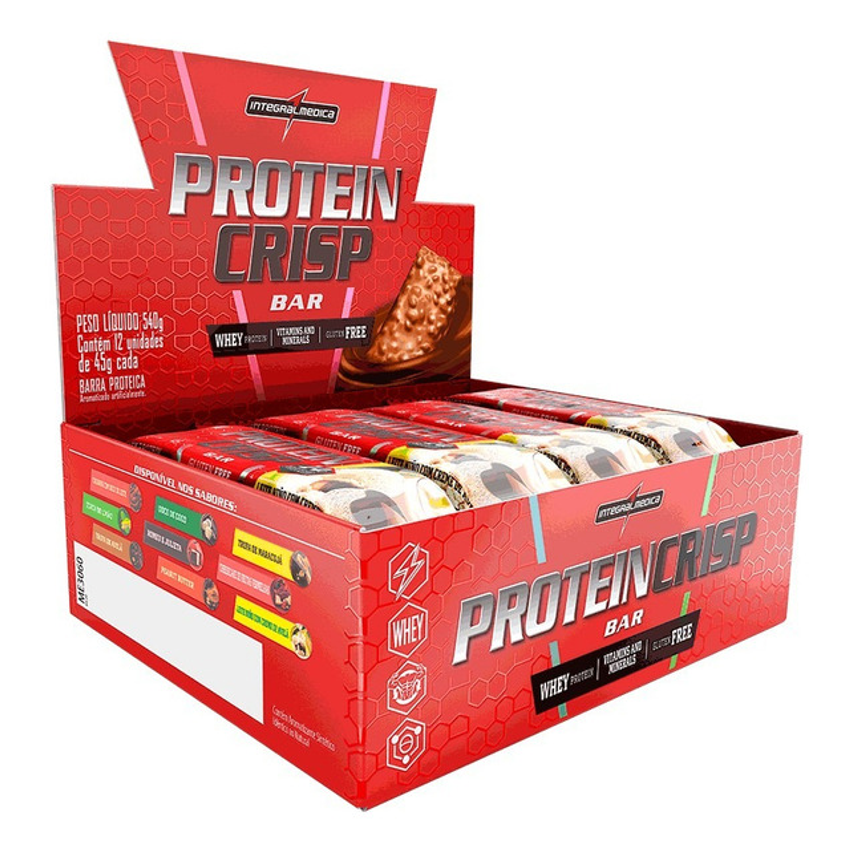 Protein Crisp Bar Ninho Creme De Avelã 12 Und Integralmédica Leite Em Pó Com Creme De Avelã