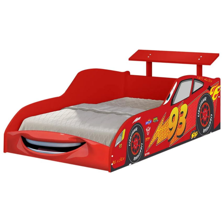 Cama De Solteiro Carro Mcqueen Vermelho