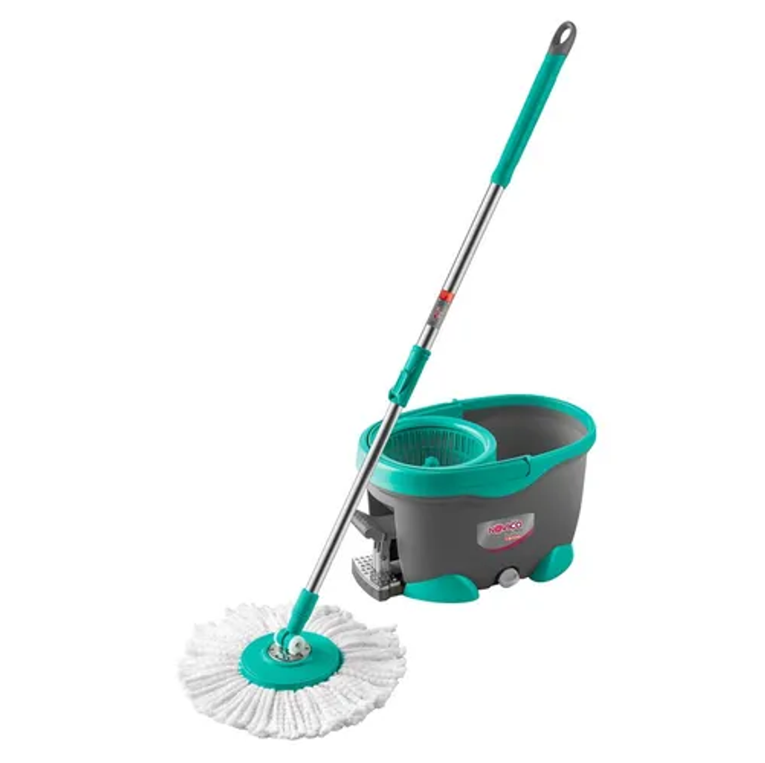 Kit Mop Turbo Com Balde 17 Litros Noviça Cor Tiffany e Cinza