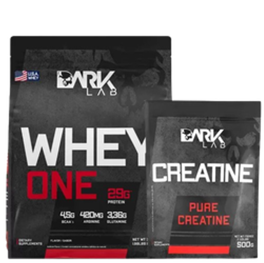 Kit Whey Protein One Refil 900g + Creatina Pura 500g Dark Lab