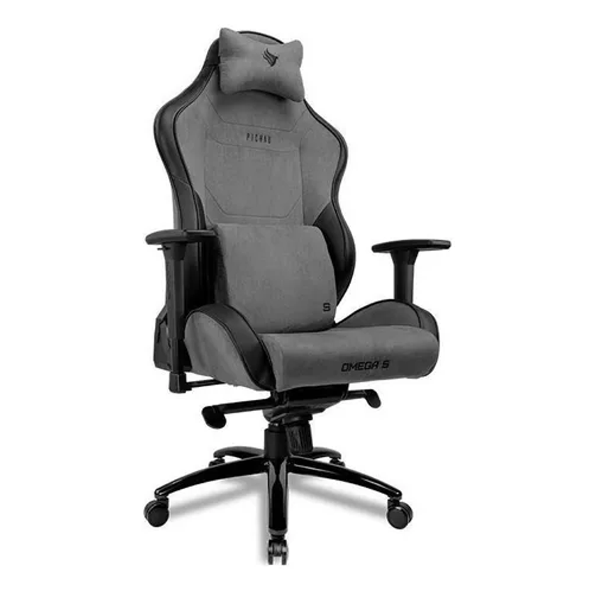 Cadeira Gamer Pichau Omega S Espuma Moldada Braco 3D Preta e Cinza PG-OMGS-BG01