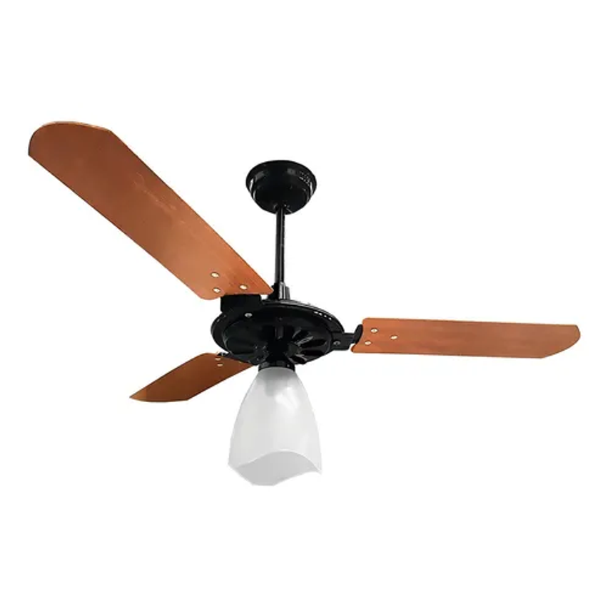 Ventilador de teto Ventex Yris com 3 pás de Madeira mogno estrutura preto/mogno, 1.015m de diâmetro