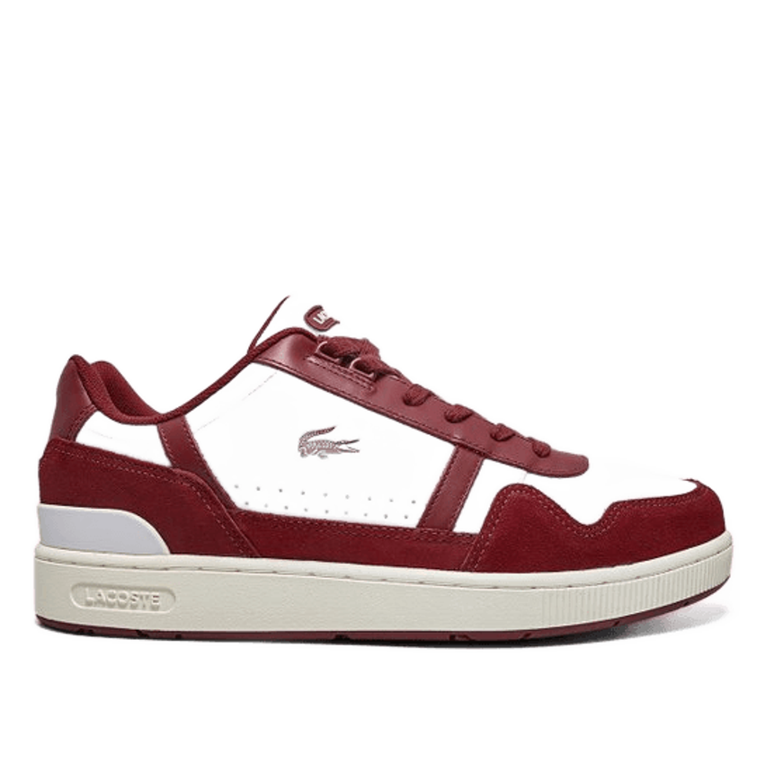 Tênis Couro Lacoste T-clip Masculino - Vermelho+branco