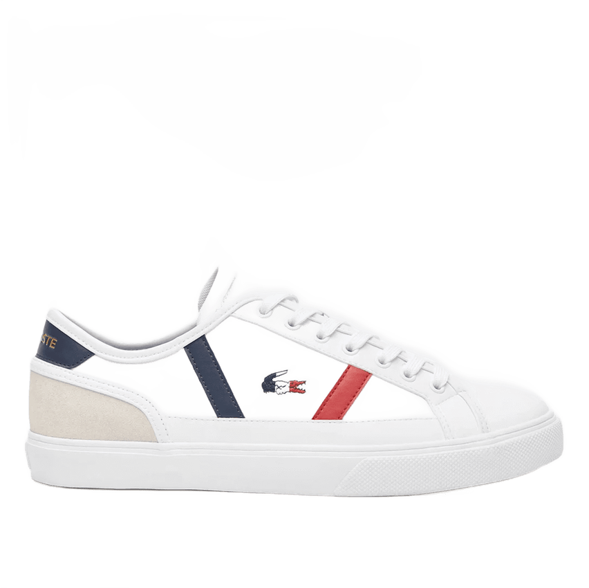 Tênis Couro Lacoste Sideline Pro Masculino - Branco+Vermelho