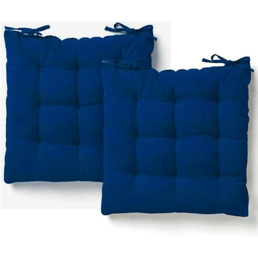 Kit 2 Almofadas Assento Cadeira Futton Futon 40x40cm Cores Diversas 100% Poliéster (Azul Royal)