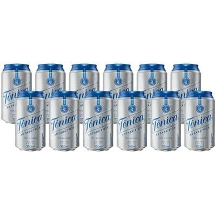 Água Tônica Antarctica Zero Açúcar 350ml 12 Unidades Lata