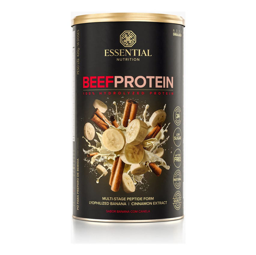 Beef Protein Banana Com Canela Essential Nutrition 420g Sabor Banana Com Canela - 420 Gramas
