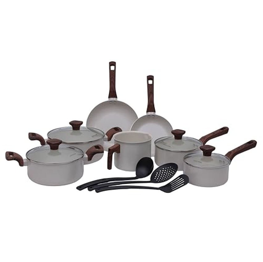 Mimo Style, Jogo de Panelas Cerâmica 10 Peças Indução Pratic Cook Marmol