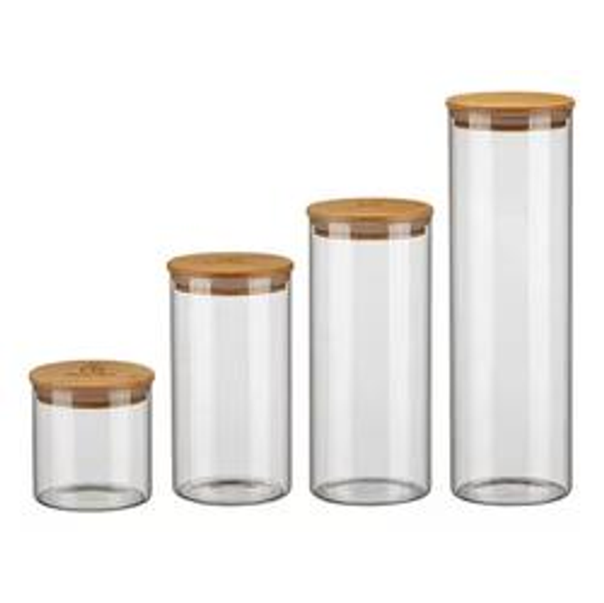 Conjunto De 4 Potes Herméticos Tampa De Bambu Electrolux