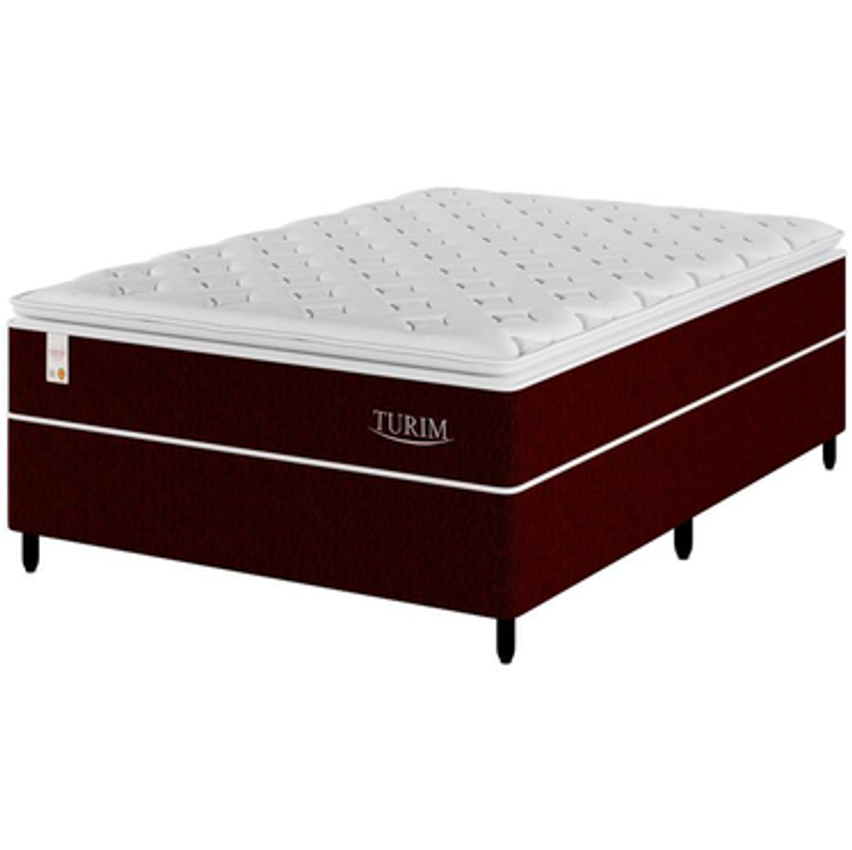 Cama Box Casal (box + Colchão) Plumatex De Mola - Ensacada 53cm De Altura Turim