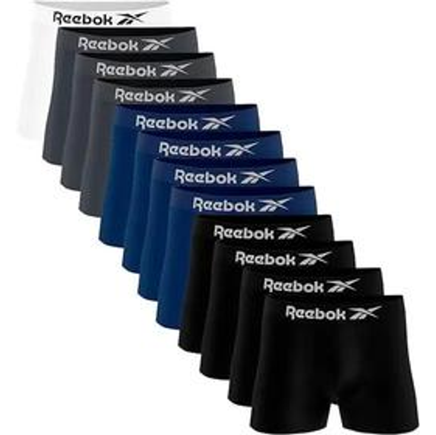 Kit 12 Cuecas Boxer Microfibra Reebok Adulto Box Sem Costura
