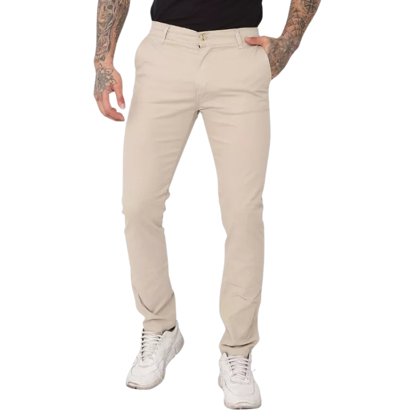 Calça De Sarja Masculina Bolso Faca/embutido C/ Lycra