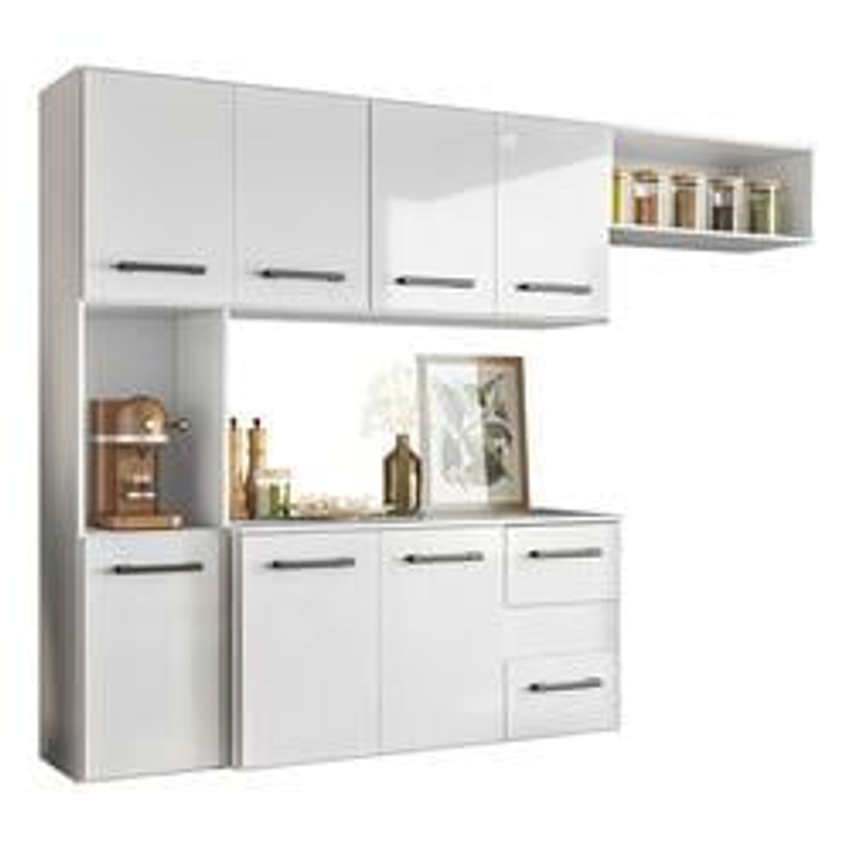 Nicioli Armario Cozinha 7 Portas E 2 Gavetas Juliete Cor Branco