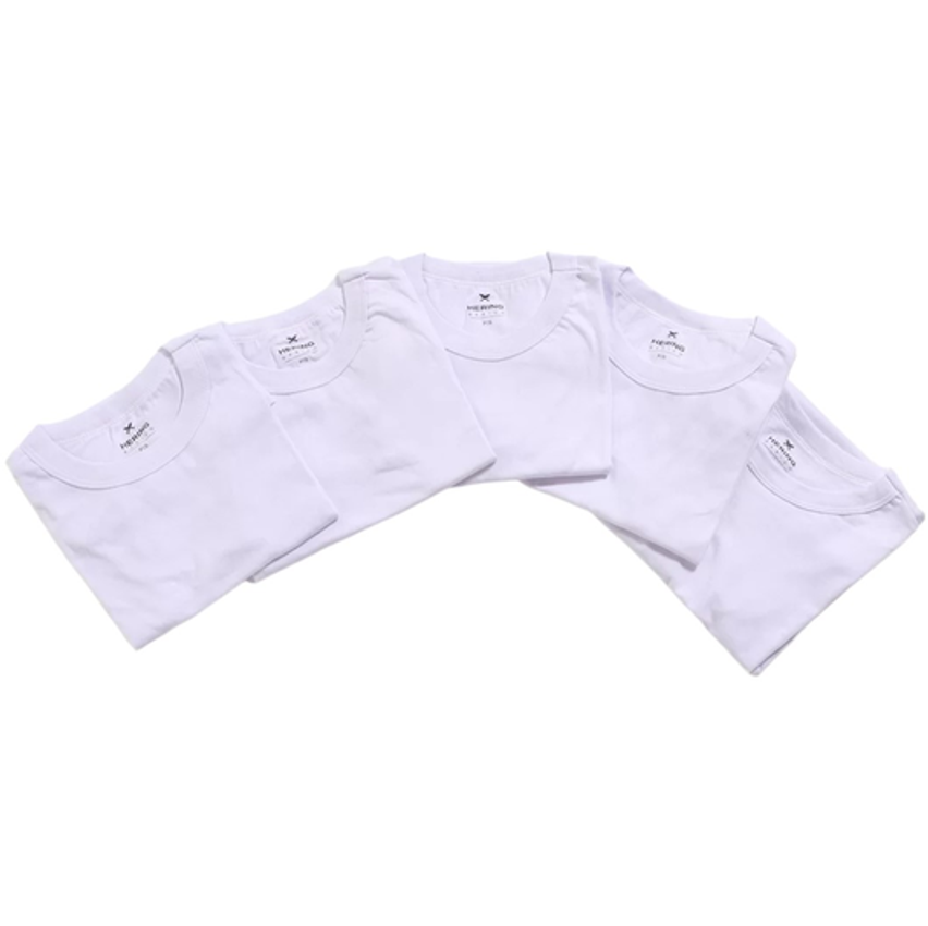 Kit Camiseta Hering Básica Feminina 5 Peças - Branco