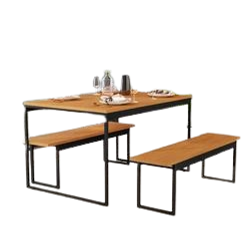 Mesa Jantar Industrial 2 Banco Pé Metal120x80 Sacada Gourmet