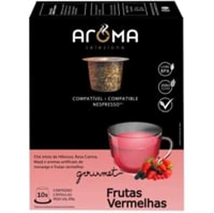 Cápsulas de Chá Frutas Vermelhas Aroma Selezione, Compatível com Nespresso, Contém 10 Cápsulas