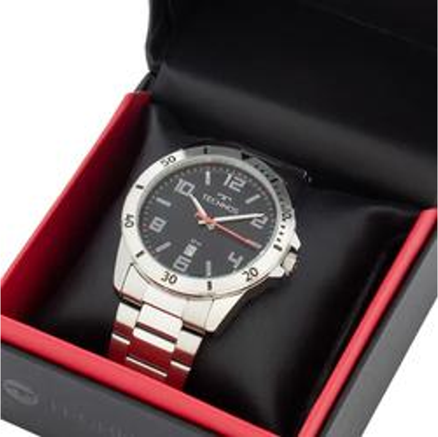 Relógio Masculino Technos Militar Azul Original Prata