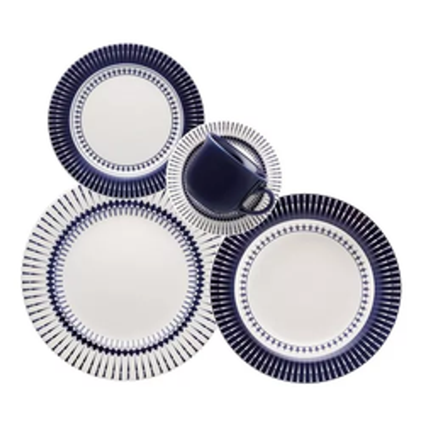 Aparelho De Jantar E Chá 20 Peças Donna Colb Cor Azul