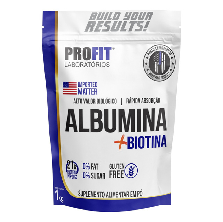 Suplemento Em Pó Profit Labs Albúmina Sabor Natural Em Refil De 1000g