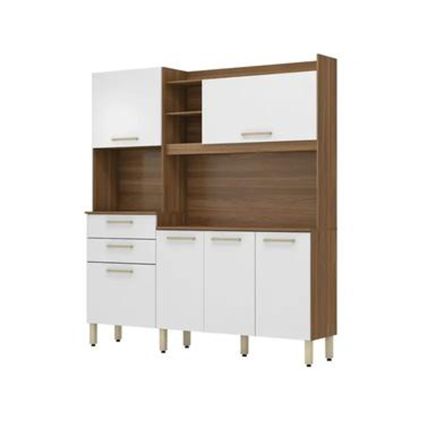 Cozinha Compacta Demóbile Select Com Balcão - Nicho Para Micro-ondas 6 Portas 2 Gavetas