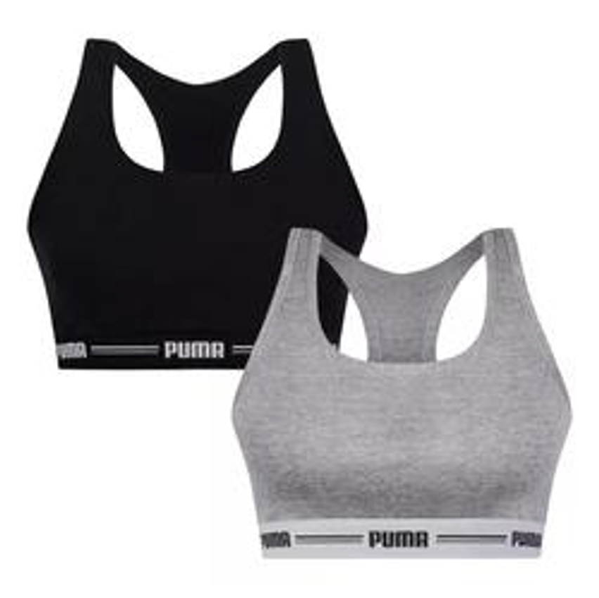 2 Tops Puma Sem Bojo Fitness Academia Alta Sustentação Liso