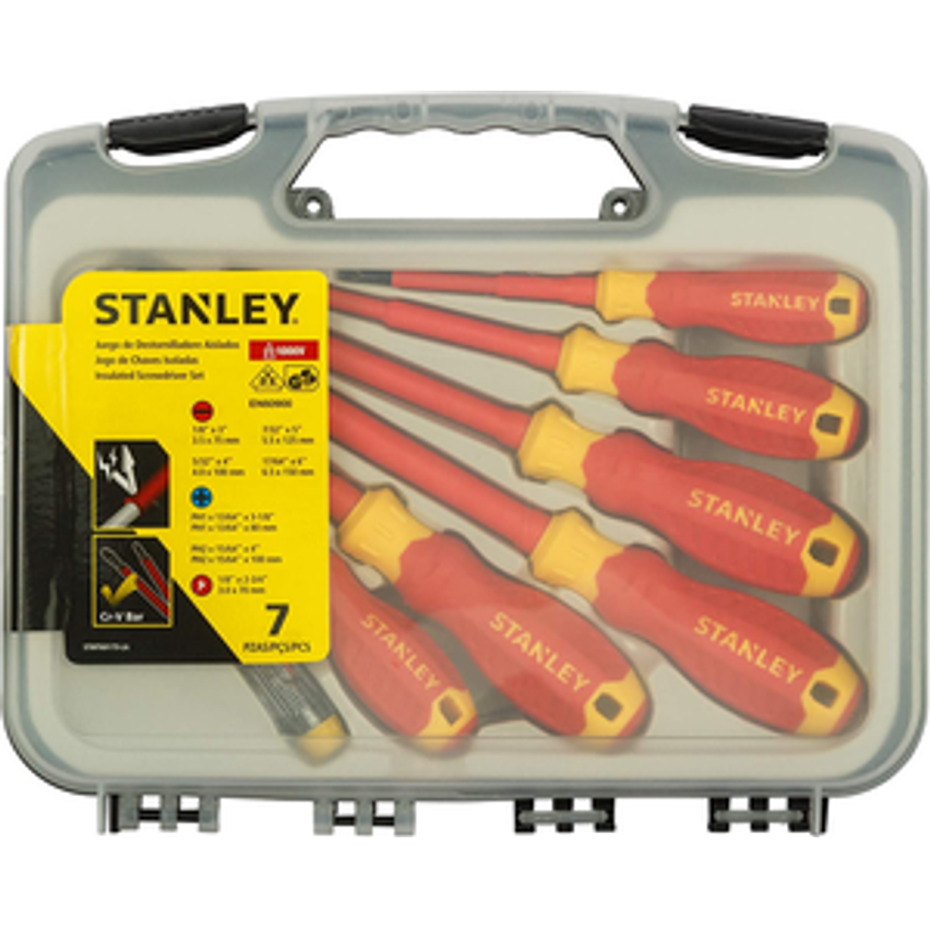 Stanley Jogo De Chaves De Fenda Vde (7 Peças) Vermelho E Amaerlo Stmt60175