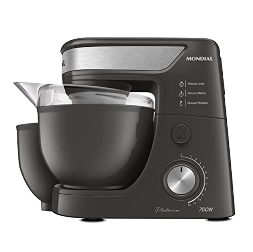 Batedeira Planetária Platinum, Mondial, Grafite/Inox, 700W, 127V - BP-01P-PI