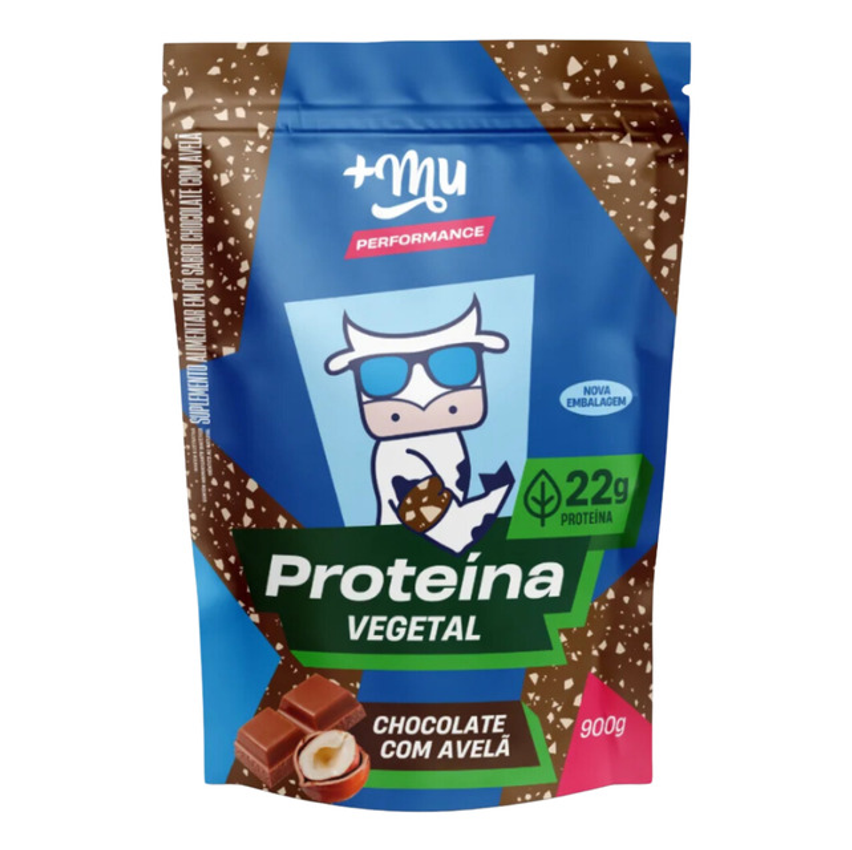 +mu Proteína Vegetal Sabor Chocolate Com Avelã Refil 900g