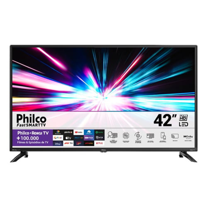 Smart Tv Led 42'' Ptv42g6fr2cpf Roku Dolby Audio Preta Philco 110V/220V