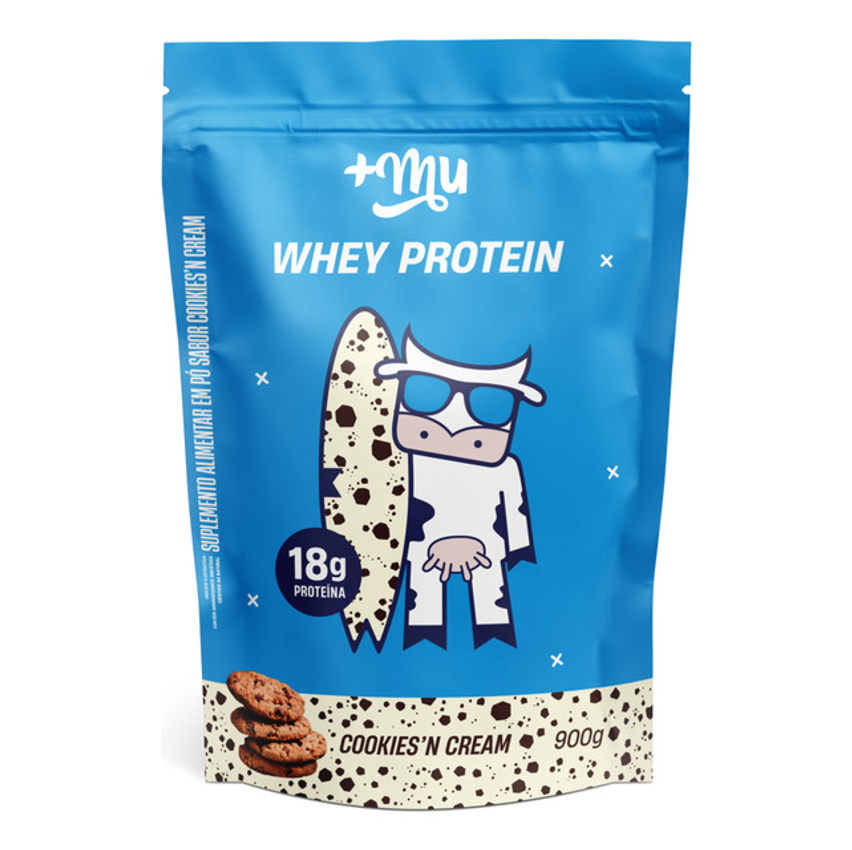 Mais Mu Whey Proteina 18g De Proteína Cookies 900g Refil Sabor Cookies N' Cream