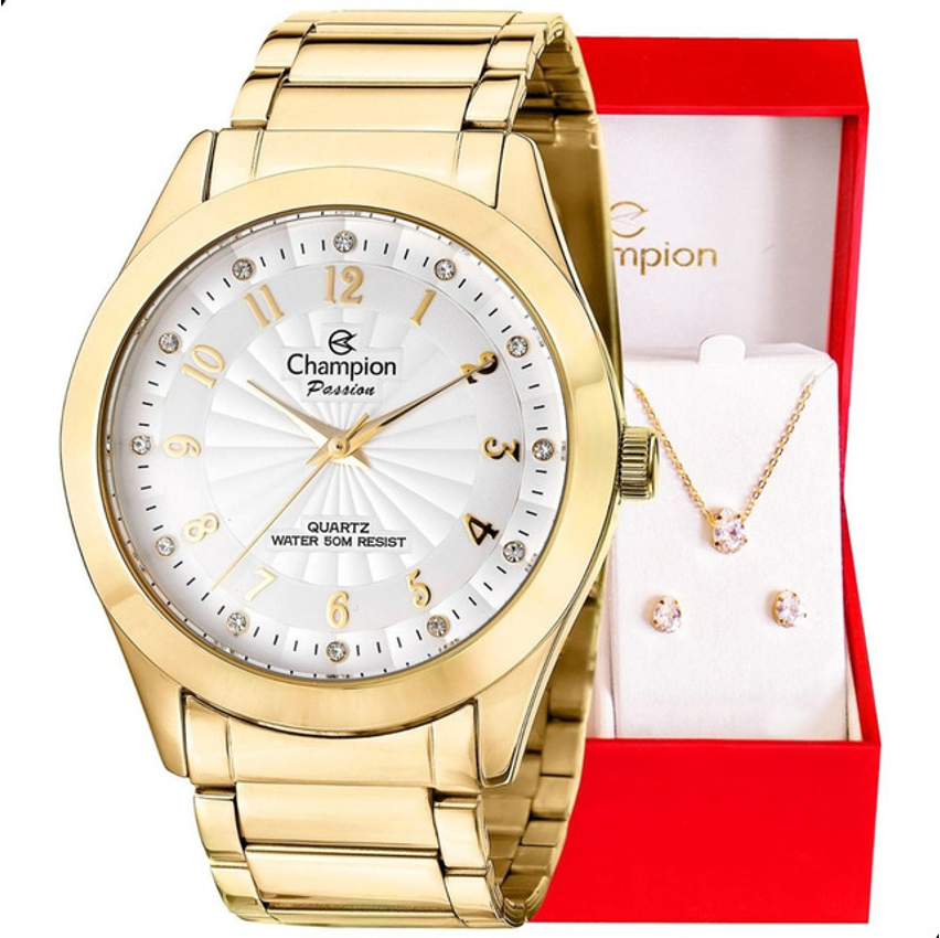 Relógio Champion Feminino Dourado Prova D´água Original