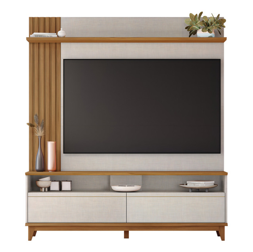Estante Home Nt1335 Para Tv Até 65 Notável Móveis Cor Off White Tx/freijó Trend