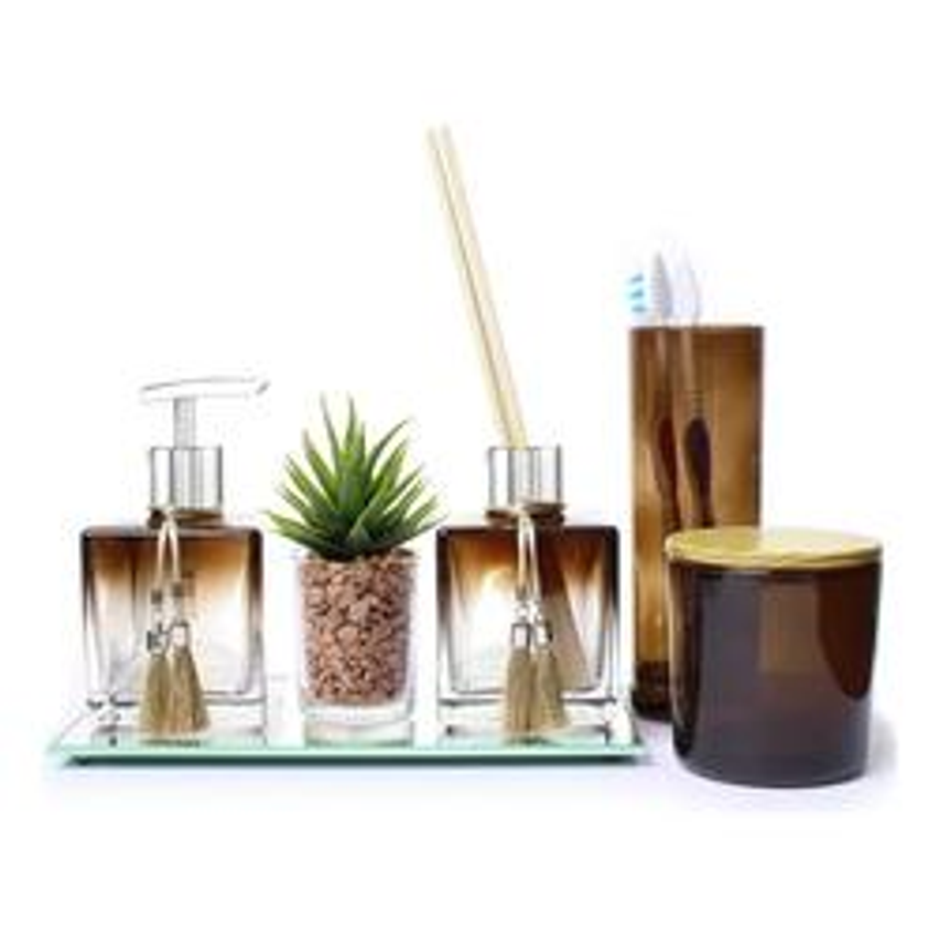 Kit Banheiro Kit Lavabo Aromatizador De Ambiente Saboneteira