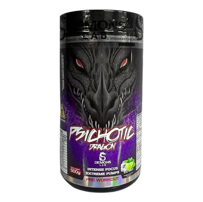 Pré Treino Psichotic Dragon 500g Demons Labs Sabor Fruit Punch