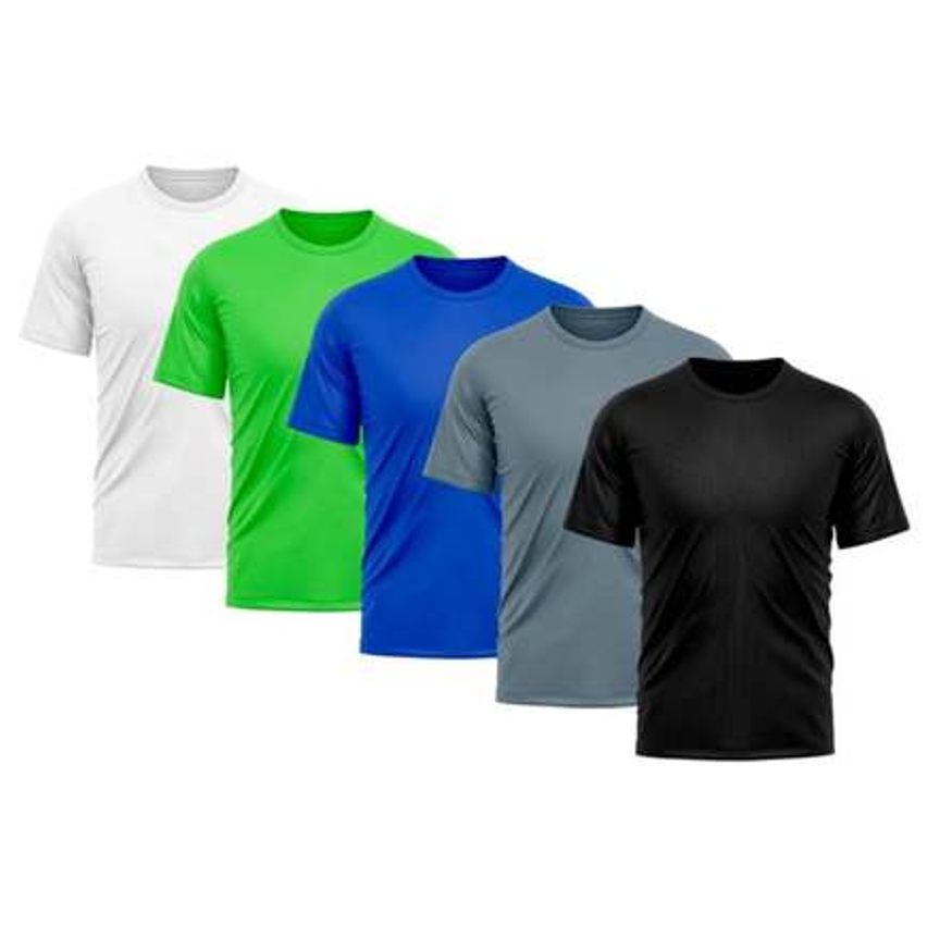 Kit 5 Camiseta Masculina Dry Proteção Solar Uv Básica Lisa Treino Academia Camisa Camisetas