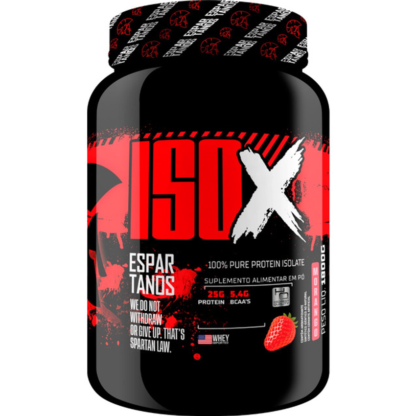Iso X Protein 100% Pure Isolate 1800g - Sabor Morango - Whey Protein Isolado Espartanos