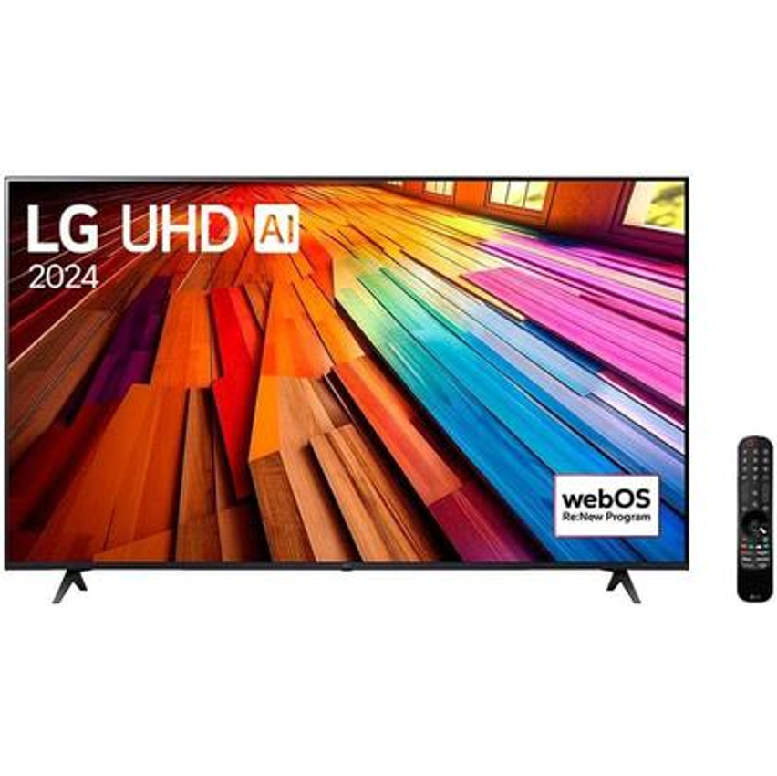 Smart TV 4K 75" LG UHD 75UT8050 Processador α5 Ger7 AI Alexa/Chromecast integrado Otimizador de Jogos webOS 24 Controle Smart Magic